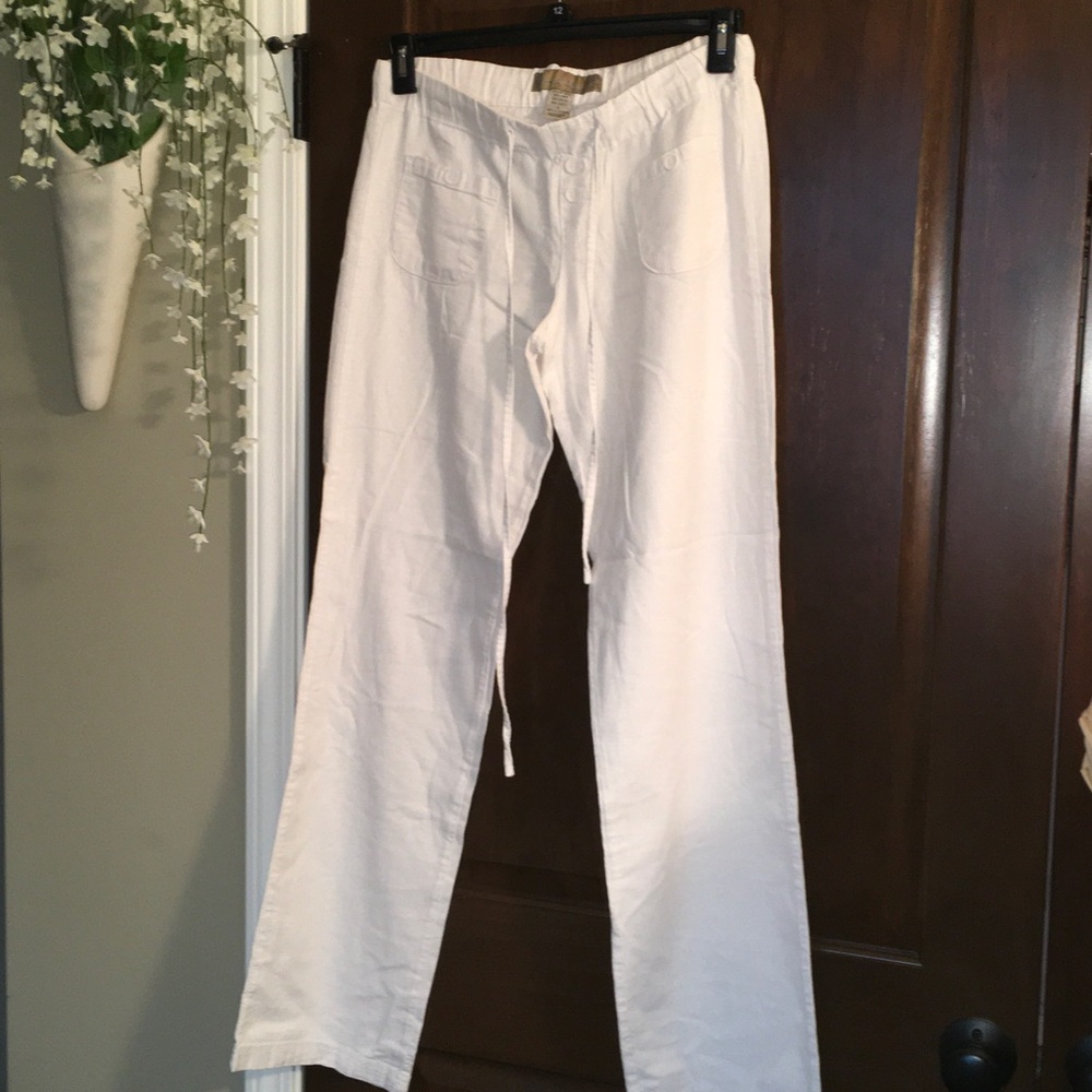 Angel Kiss White Men's Drawstring Chino Pants